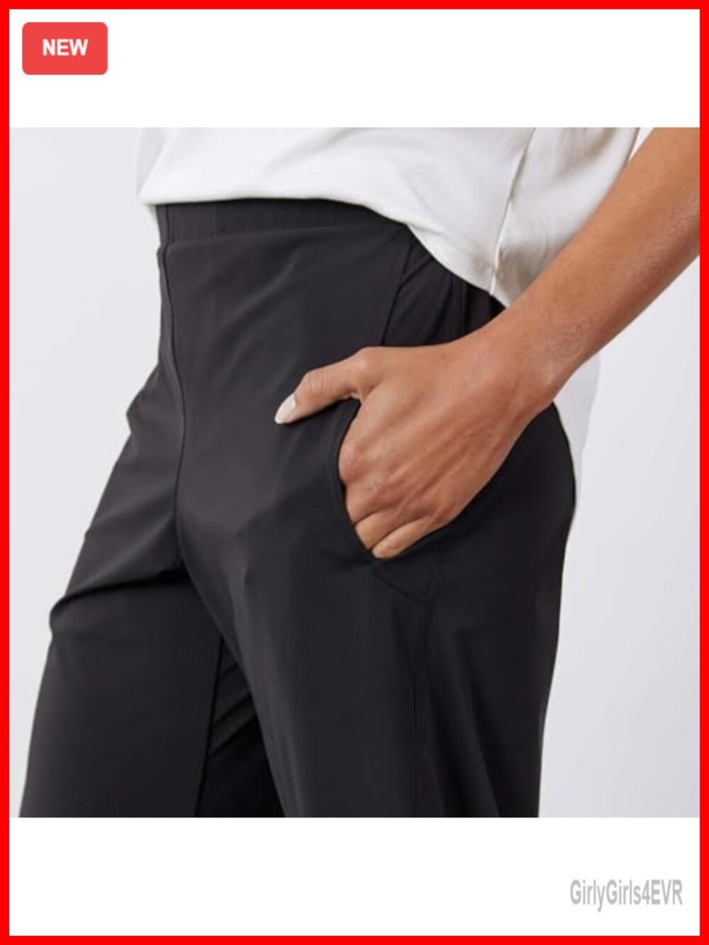 High Waisted Barrel Pants Wide Leg Ankle Travel Work Trousers with Pockets - Picture 3 of 6